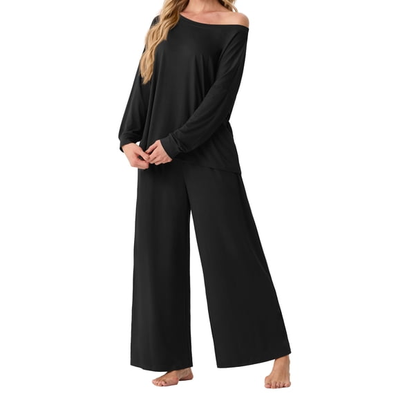 MINTREUS Women's Pajama Set Long Sleeve Sleepwear Set Soft Two Piece Matching Set with Pockets