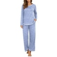 thumbnail image 1 of MINTREUS Women's Pajama Set Long Sleeve Sleepwear Set Soft Two Piece Matching Set with Pockets, 1 of 5