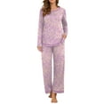 thumbnail image 1 of MINTREUS Women's Pajama Set Long Sleeve Sleepwear Set Soft Two Piece Matching Set with Pockets, 1 of 5