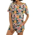 thumbnail image 1 of MINTREUS Womens Waffle Knit Pajama Sets Short Sleeve Tops and Shorts Two Piece Lounge Sets Soft Sleepwear with Pocket, 1 of 5