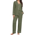 thumbnail image 1 of MINTREUS Women's Soft Cloud Fleece Pajama Sets Long Sleeve Button Down Pjs Ultra-Plush Brushed Microfleece Sleepwear Lounge Sets with Pockets, 1 of 9