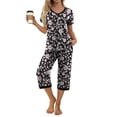 thumbnail image 1 of MINTREUS Women's Pajama Sets Short Sleeve Shirt and Capri Soft Pajama Sets with Pockets S-4XL, 1 of 6