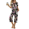 thumbnail image 1 of MINTREUS Women's Pajama Sets Short Sleeve Shirt and Capri Soft Pajama Sets with Pockets S-4XL, 1 of 7