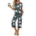 thumbnail image 1 of MINTREUS Women's Pajama Sets Short Sleeve Shirt and Capri Soft Pajama Sets with Pockets S-4XL, 1 of 6