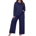 thumbnail image 1 of MINTREUS Plus Size Lounge Sets for Women Long Sleeve Tops and Long Pants Soft Comfy Pajamas Set Oversized 2 Piece Outfits 1X-5X, 1 of 9