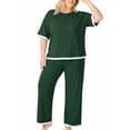 thumbnail image 1 of MINTREUS Lounge Sets for Women Plus Size Pajamas Neck Pullover Top Wide-Leg Pants Women's PJ Casual Set 1X-5X, 1 of 11