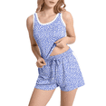 thumbnail image 1 of MINTREUS Womens Sleeveless Pajamas Set Casual Sleepwear Sets Tank Top and Shorts 2 Piece Loungewear, 1 of 8