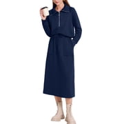 MINTREUS Women's 2 Piece Skirt Sets Fall Knit Long-Sleeved Zipper Top Lounge Travel Outfits Winter Clothing