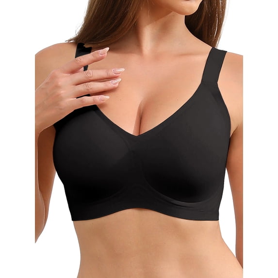 MINTREUS Bras for Women Supportive Wireless Push Up Bras Comfort No Underwire Full Coverage Seamless