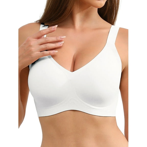 MINTREUS Bras for Women Supportive Wireless Push Up Bras Comfort No Underwire Full Coverage Seamless