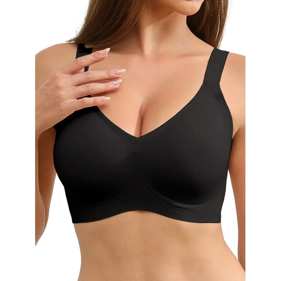 MINTREUS Bras for Women Supportive Wireless Push Up Bras Comfort No Underwire Full Coverage Seamless