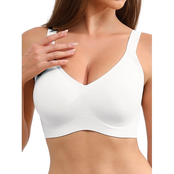 MINTREUS Bras for Women Supportive Wireless Push Up Bras Comfort No Underwire Full Coverage Seamless