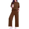 thumbnail image 1 of MINTREUS Two Piece Sets for Women Outfits Oversized Wide Leg Crop Pants Lounge Sets Airport Beach Vacation Clothes, 1 of 7