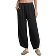 thumbnail image 1 of MINTREUS Womens Baggy Wide Leg Harem Pants Casual Elastic Waisted Palazzo Pants with Pockets, 1 of 7
