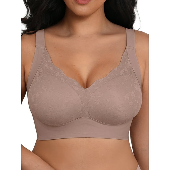 MINTREUS Womens Wireless Jelly Bra Plus Size Supportive Full Coverage Comfortable No Underwire Bras
