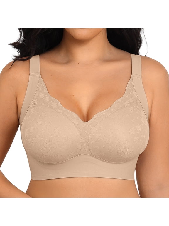 Womens Wireless Jelly Bra Plus Size Supportive Full Coverage Comfortable No Underwire Bras