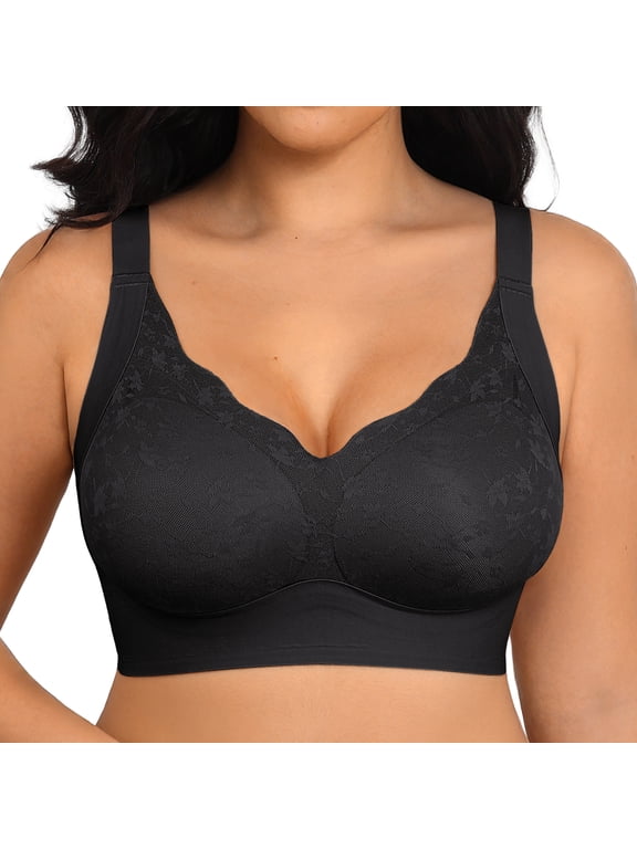 Womens Wireless Jelly Bra Plus Size Supportive Full Coverage Comfortable No Underwire Bras