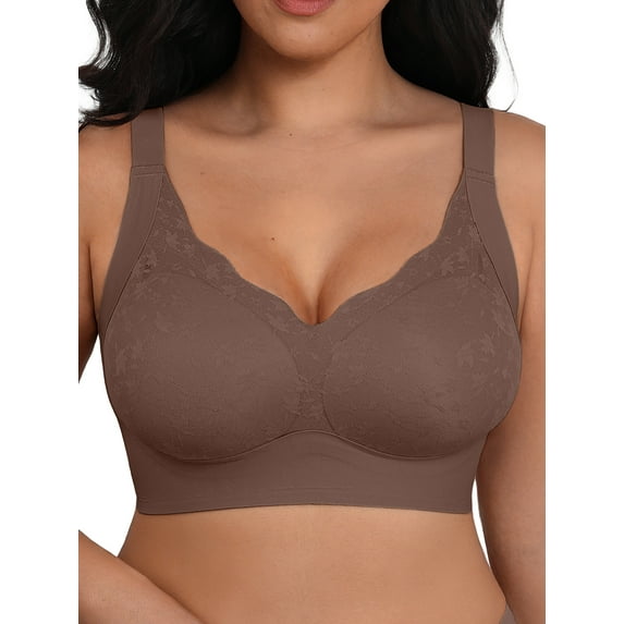 MINTREUS Womens Wireless Jelly Bra Plus Size Supportive Full Coverage Comfortable No Underwire Bras