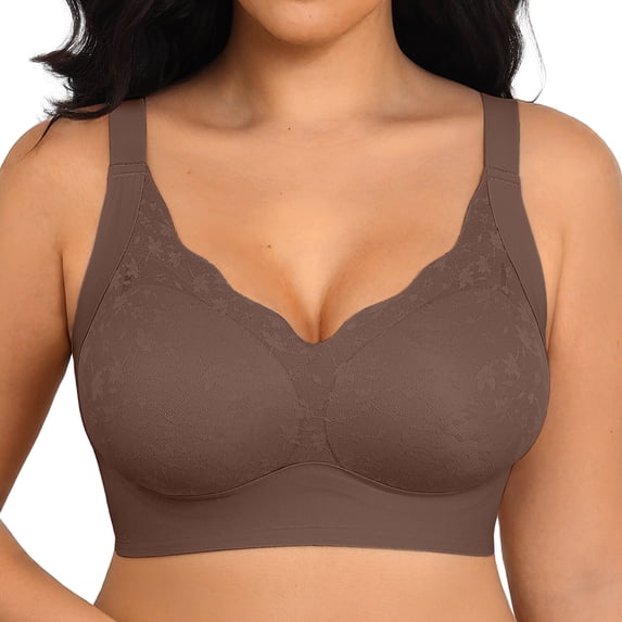 MINTREUS Womens Wireless Jelly Bra Plus Size Supportive Full Coverage Comfortable No Underwire Bras