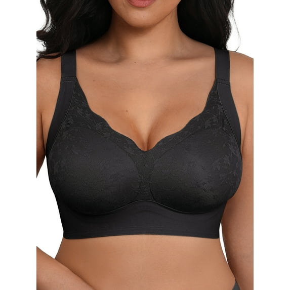 MINTREUS Womens Wireless Jelly Bra Plus Size Supportive Full Coverage Comfortable No Underwire Bras