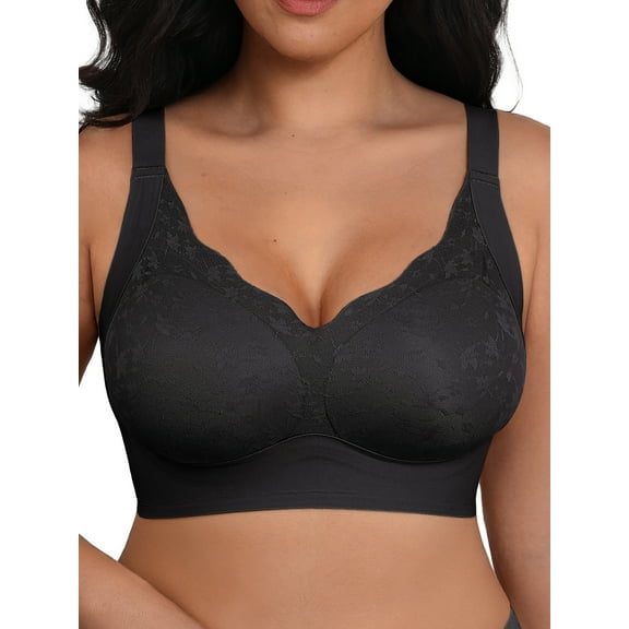 MINTREUS Womens Wireless Jelly Bra Plus Size Supportive Full Coverage Comfortable No Underwire Bras