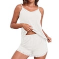 thumbnail image 1 of MINTREUS Womens Cami Pajamas Sets 2 Piece Camisole Lounge Pjs Set Lace Trim Sleepwear with Shorts, 1 of 9