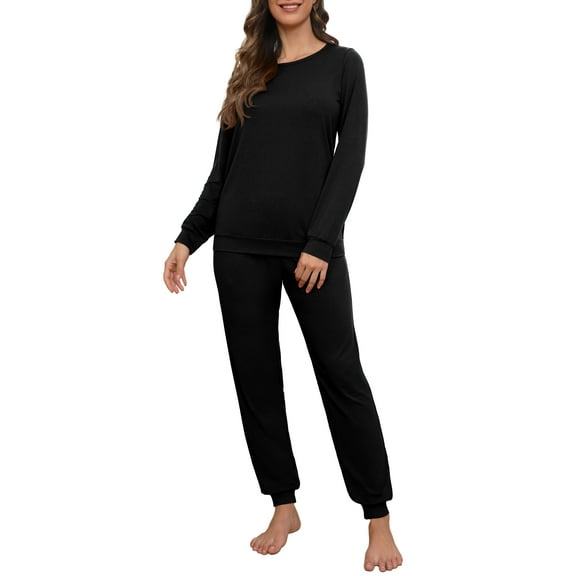 MINTREUS Womens Pajama Set Long Sleeve Sleepwear Nightwear Soft Pjs Lounge Sets With Pockets