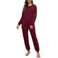 thumbnail image 1 of MINTREUS Womens Pajama Set Long Sleeve Sleepwear Nightwear Soft Pjs Lounge Sets With Pockets, 1 of 8