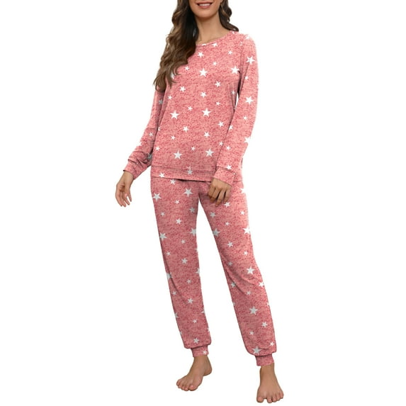 MINTREUS Womens Pajama Set Long Sleeve Sleepwear Nightwear Soft Pjs Lounge Sets With Pockets