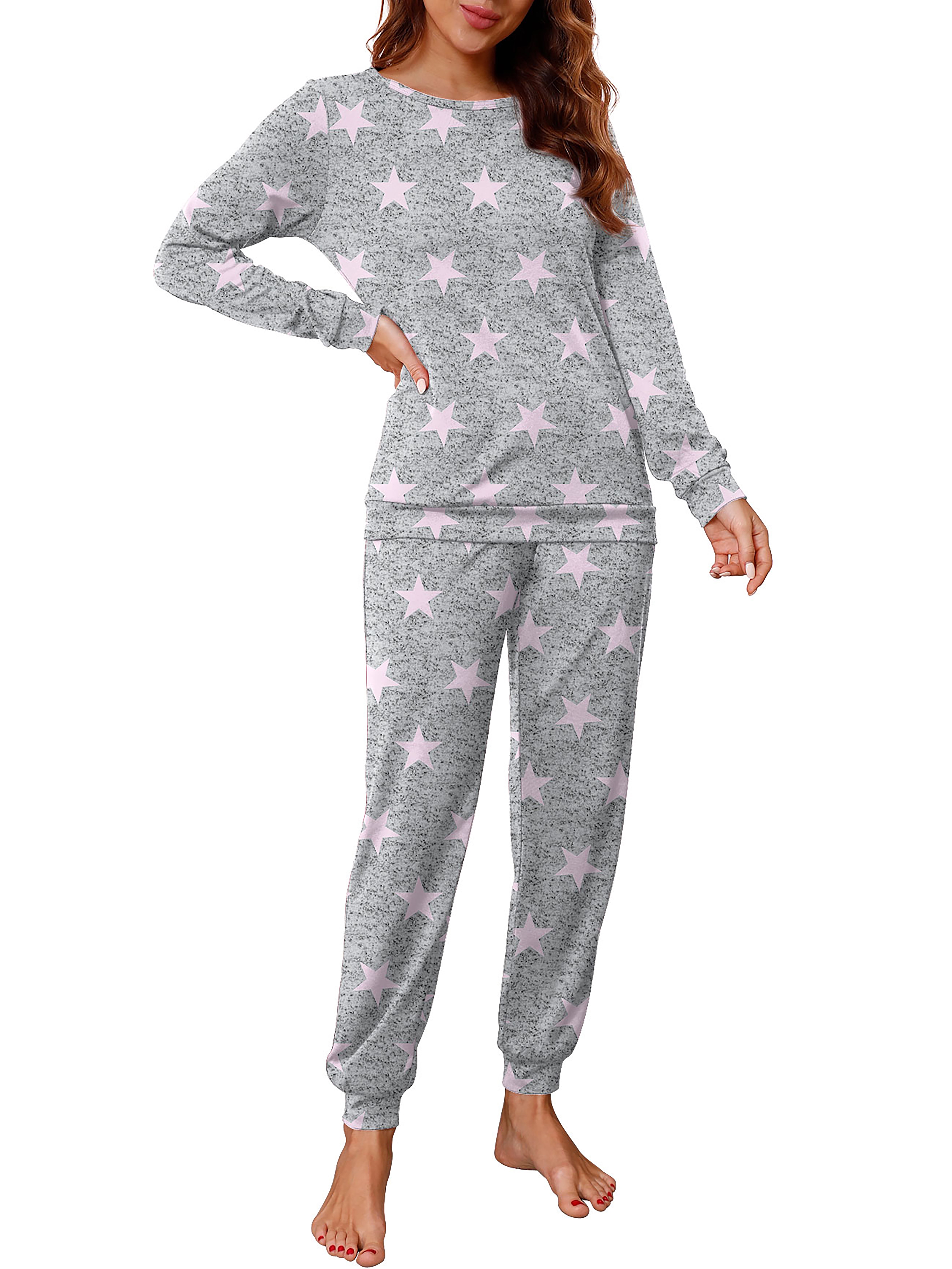 PajamaMania Women's Fleece Long Sleeve Pajama, 2-Piece Female PJ