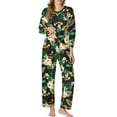 thumbnail image 1 of MINTREUS Women's Pajamas Long Sleeves Tops and Long Pants Set Oversized 2 Pajamas Sets, 1 of 9