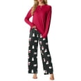thumbnail image 1 of MINTREUS Womens Pajama Sets Soft Long Sleeve Sleepwear Ladies Loungewear Two Piece Pjs with Pockets, 1 of 7
