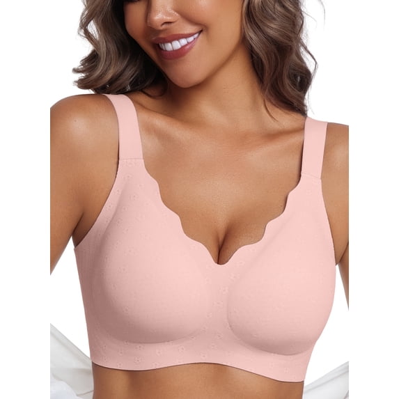 MINTREUS Women's Wireless Bras for Women Push Up Bras Full Coverage Bra Bralettes No Underwire Bra Comfortable Everyday Seamless