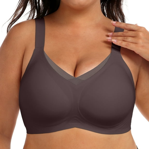 MINTREUS Womens Wireless Bras V Mesh Comfortable Bralette Supportive Tshirt Bra No Underwire Seamless Push Up