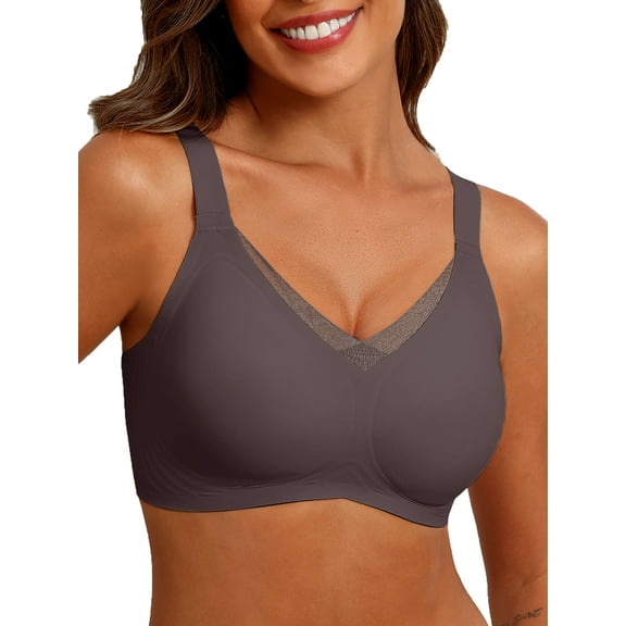 MINTREUS Womens Wireless Bras V Mesh Comfortable Bralette Supportive Tshirt Bra No Underwire Seamless Push Up