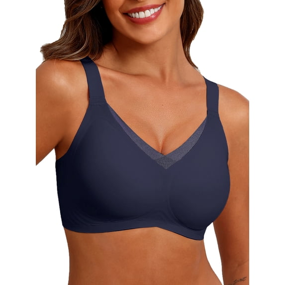 MINTREUS Womens Wireless Bras V Mesh Comfortable Bralette Supportive Tshirt Bra No Underwire Seamless Push Up