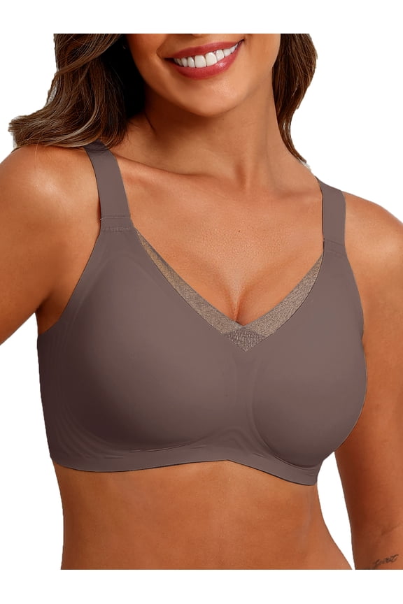 Womens Wireless Bras V Mesh Comfortable Bralette Supportive Tshirt Bra No Underwire Seamless Push Up