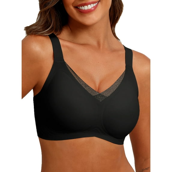 MINTREUS Womens Wireless Bras V Mesh Comfortable Bralette Supportive Tshirt Bra No Underwire Seamless Push Up