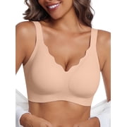 MINTREUS Women's Wireless Bras for Women Push Up Bras Full Coverage Bra Bralettes No Underwire Bra Comfortable Everyday Seamless