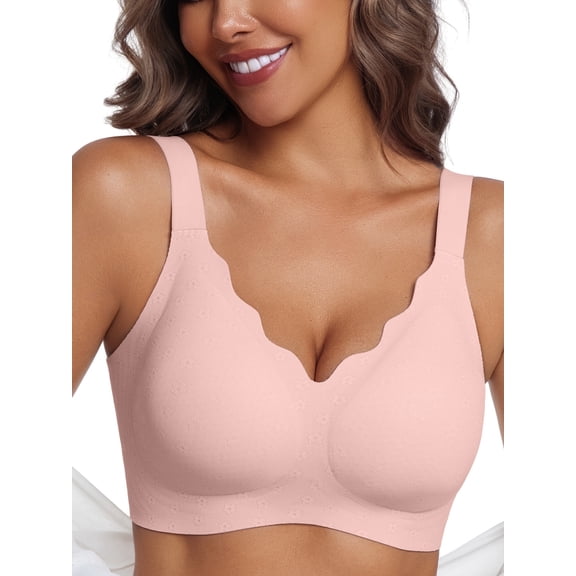 MINTREUS Womens Seamless Bra No Underwire Comfort Push up Bras Lift bra Soft Wireless Bralette Full Coverage