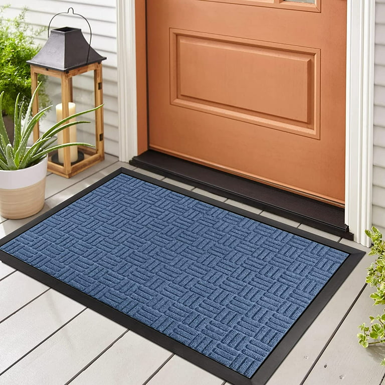 MINYIKJ Outdoor Mat, Doormat Outdoor Entrance, Heavy Duty Large Door Mat  Outdoor Rugs, Easy Clean Garage Rugs and Mats, Doormat Indoor Outdoor,  36x60, Blue 