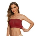 thumbnail image 1 of MINZON Women No Padded Bandeau Bra Wire Strapless Convertible Bralettes Basic Layer Top Bra Wine + 3XL, 1 of 7