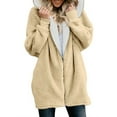 MINzYI Women Oversized Jackets Fuzzy Fleece Hoodies Zip Up Outerwear