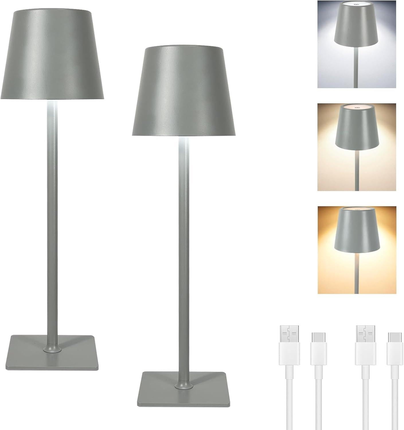 MIOBLUE 2 Pack Cordless Table Lamp,Portable LED Desk Lamp, 5200mAh ...