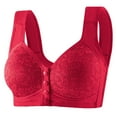 thumbnail image 1 of AWZXDE Comfortable Wireless Soft Padded Front Closure Bra for Women Plus Size Supportive Vest Style Ideal for Daily Wear Red,40, 1 of 7