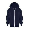 thumbnail image 1 of AWZXDE Girls' Solid Color Zip-Up Hooded Sweatshirt - Casual Comfy Pullover for Kids, Cozy Hooded Jacket Dark Blue,11-12 Years, 1 of 5