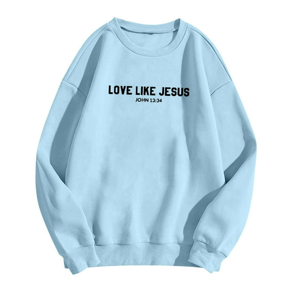 AWZXDE Women's Casual Loose Fit Pullover Hoodless Sweatshirt Comfy Long Sleeve for Everyday Wear, Plus Size Sky Blue,S