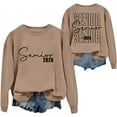 thumbnail image 1 of AWZXDE Women's Fashion Pullover , Letter Print Round Neck Sweatshirt for Casual Style, Comfy Women's Top Khaki,XXL, 1 of 2