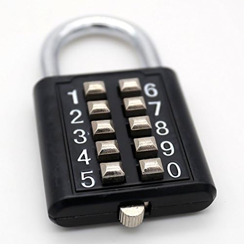 MIONI 10 Digit Push Button Combination Padlock, 5 Digit Locking ...
