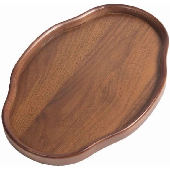Miora Cloud Shaped Irregular Wooden Serving Tray, Walnut Wood Decorative Platter for Tea, Fruit, Jewelry, Keys and Perfume, Home Restaurant Display